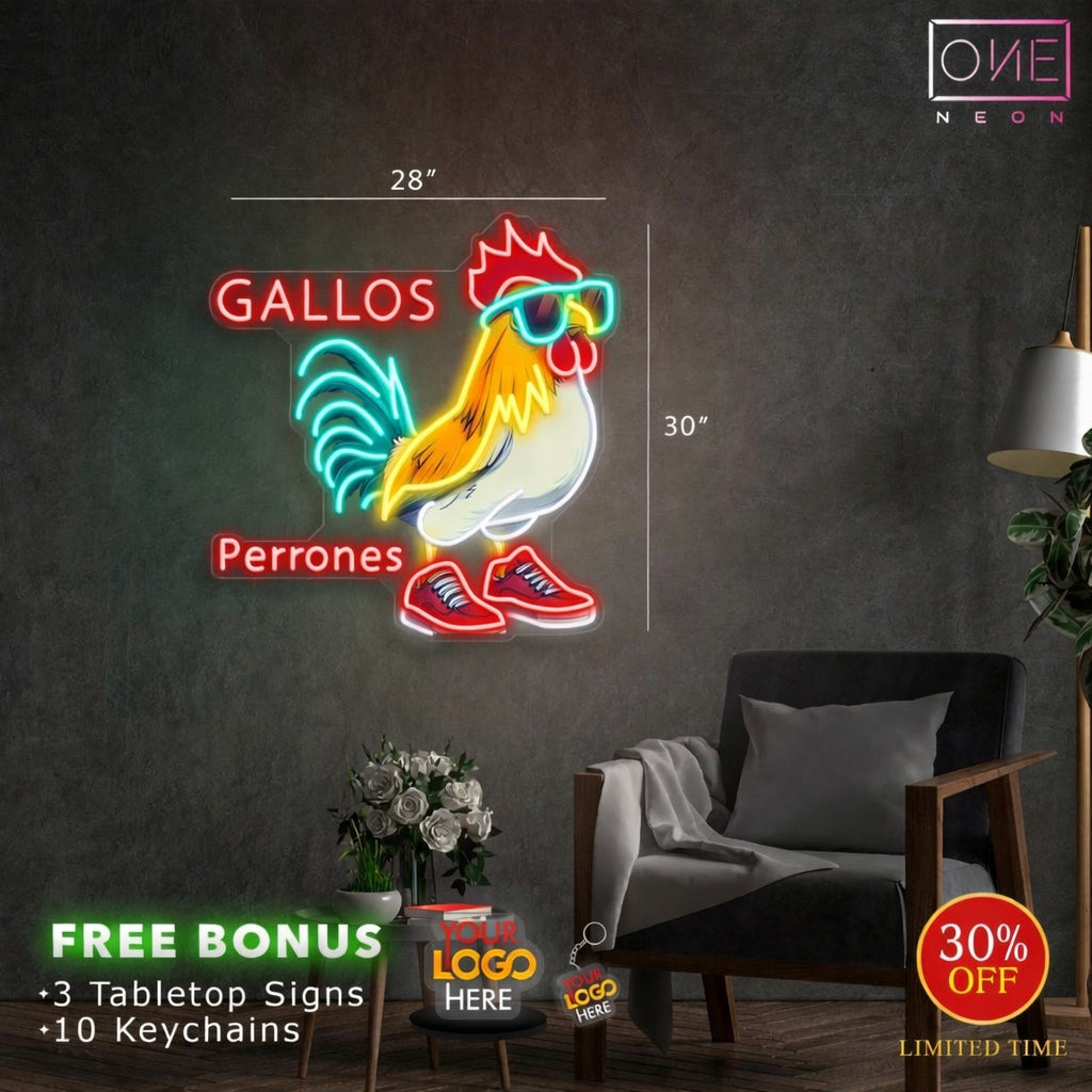 Gallos Perrones | Led Neon Sign