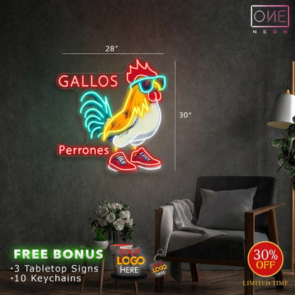 Gallos Perrones | Led Neon Sign