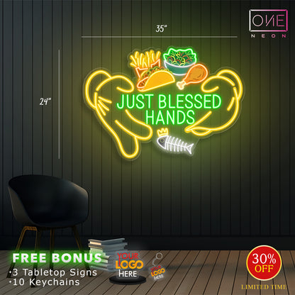 JUST BLESSED HANDS | Led Neon Sign