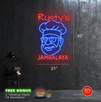 Rusty's Jambalaya | Led Neon Sign (OUTDOOR)