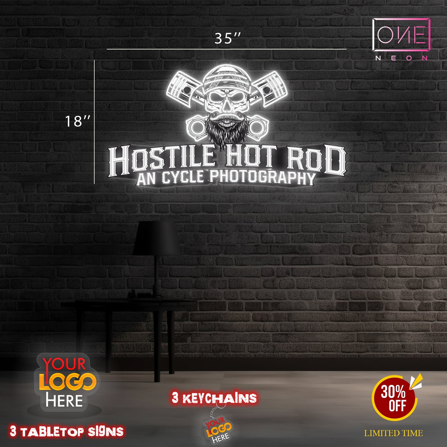 Hostile Hot Rod | LED Neon Sign