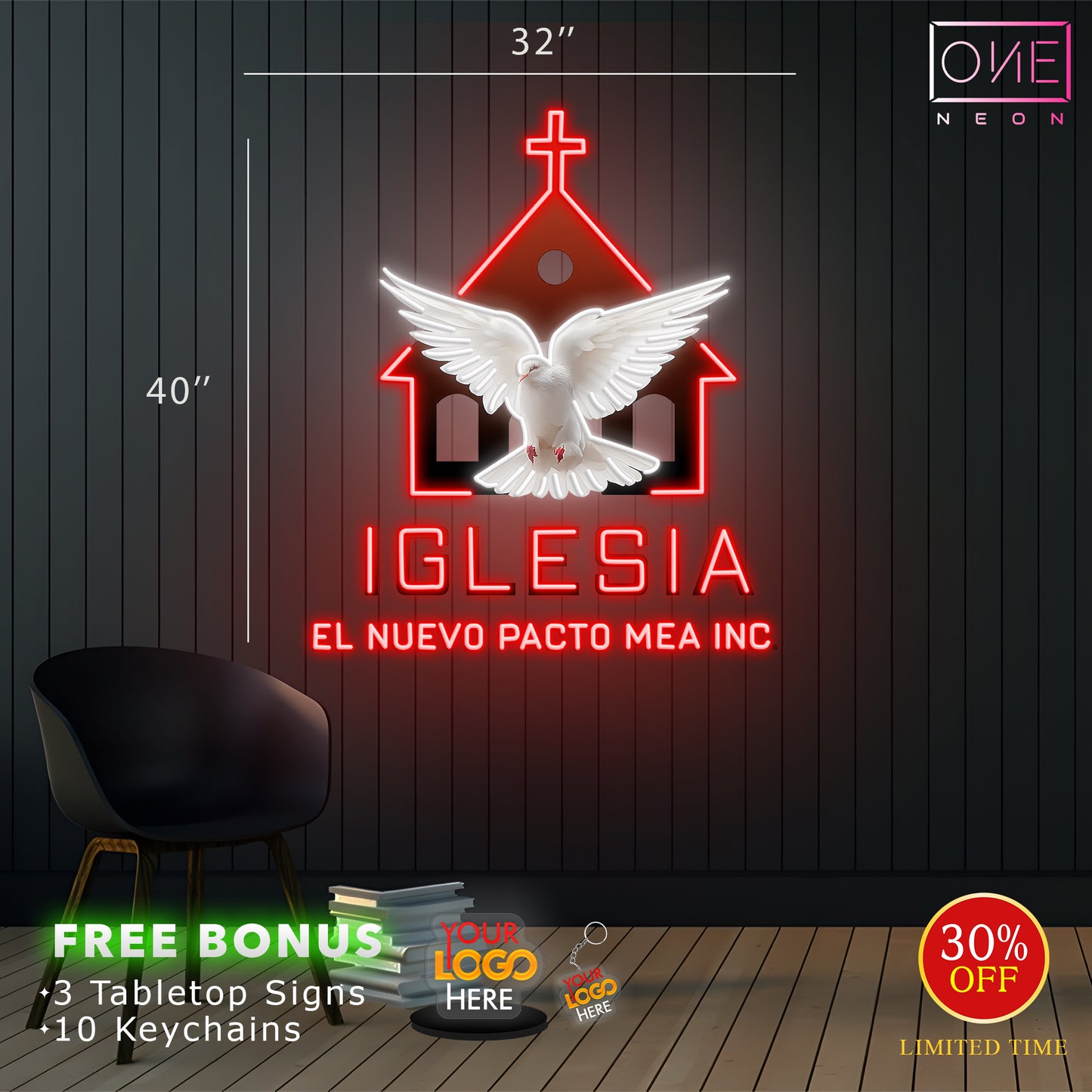 IGLESIA| Led Neon Sign (INDOOR)