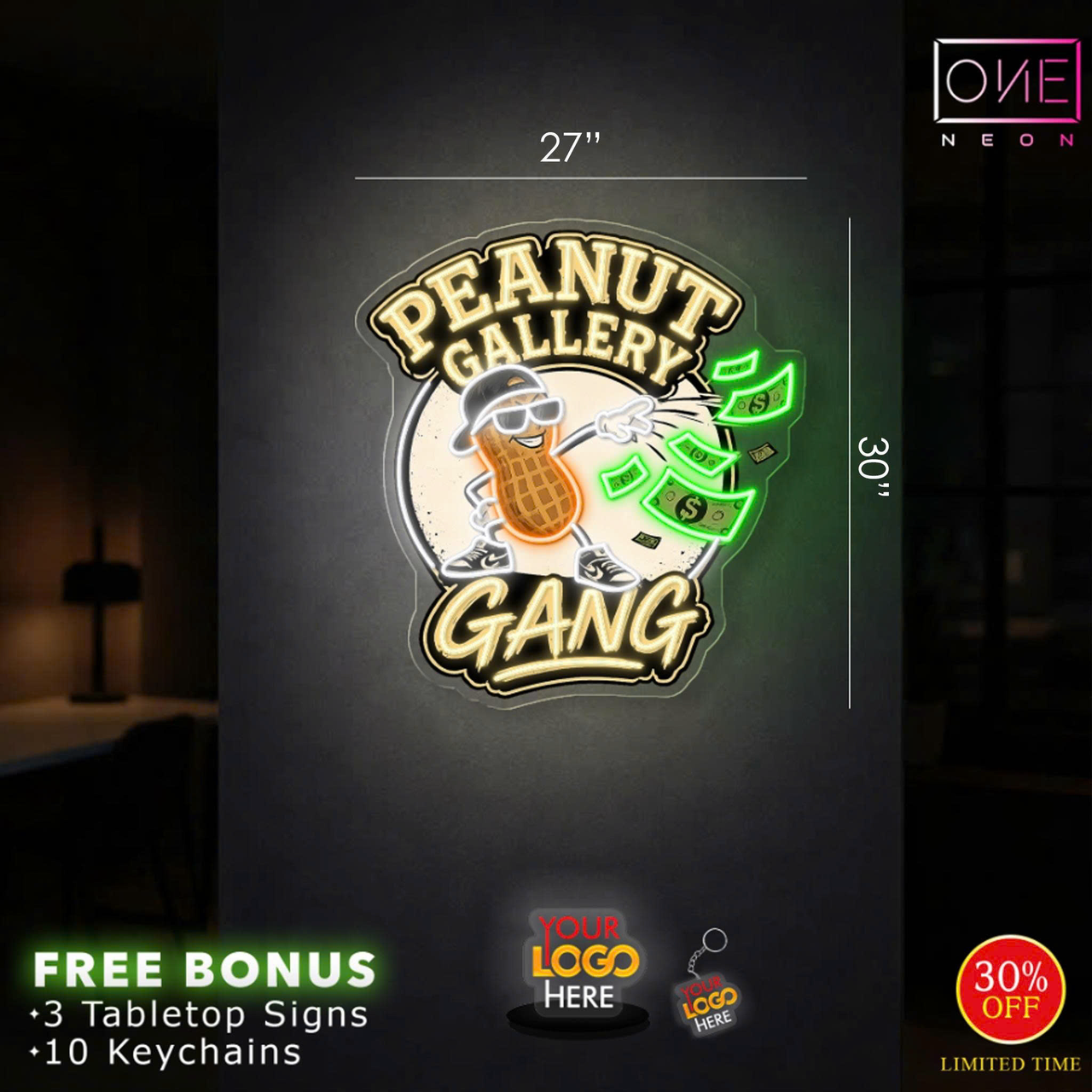 PEANUT GALLERY GANG| LED Neon Sign (Outdoors)