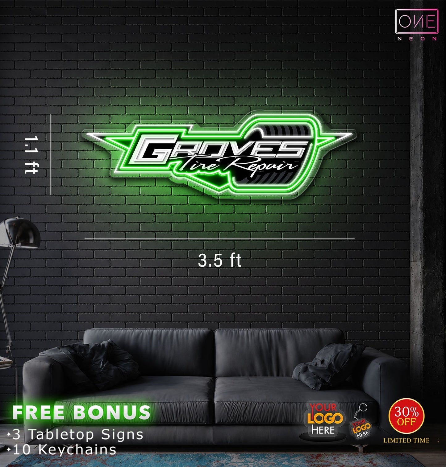 GROVES Tire Repair| LED Neon Sign