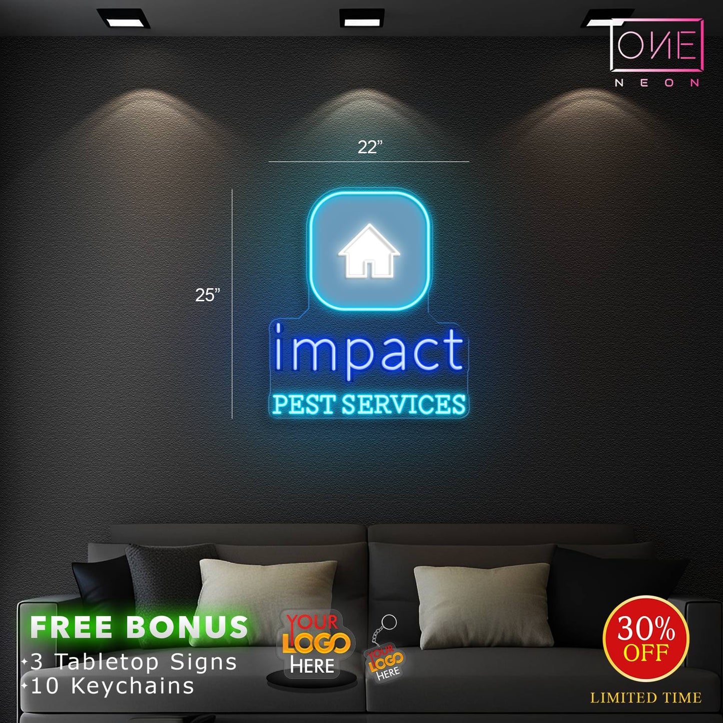 Impact Pest Services | Led Neon Sign (INDOOR)