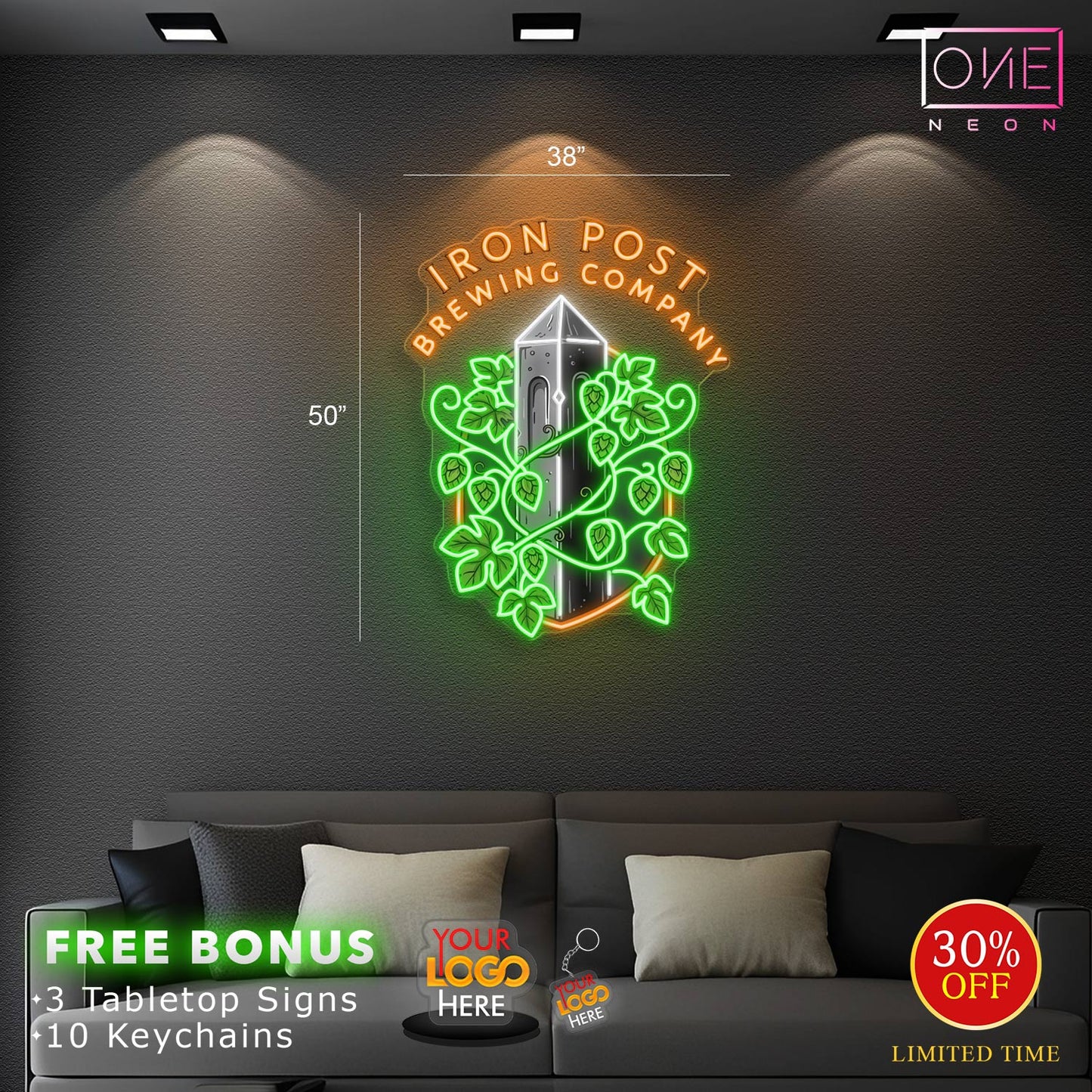 IRON POST BREWING COMPANY | LED Neon Sign (INDOOR)