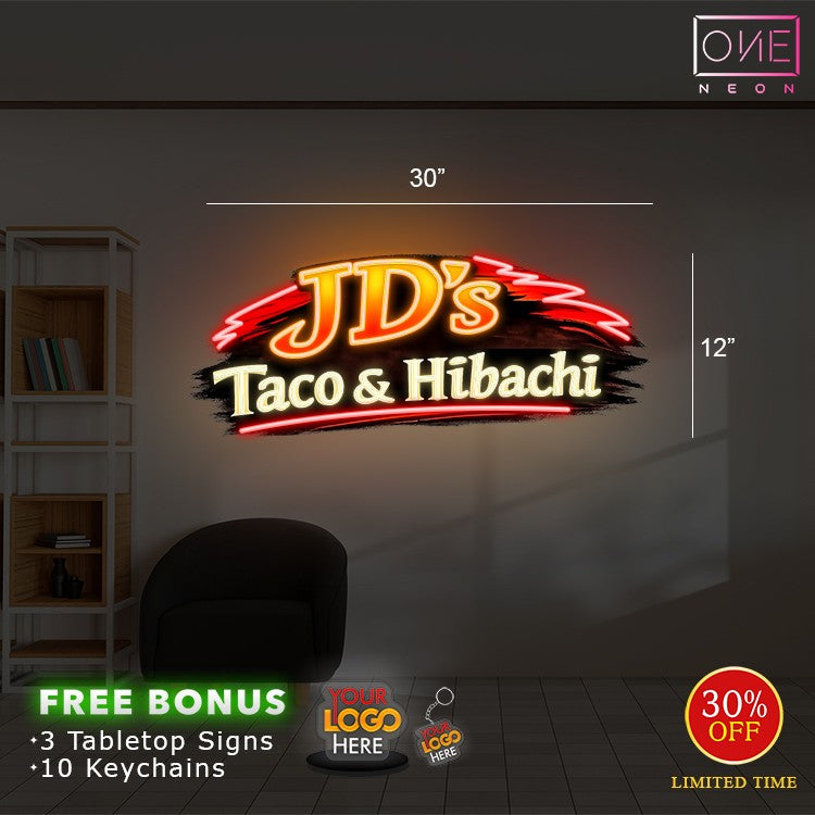 JD's Taco & Hibachi | 2 Led Neon Signs