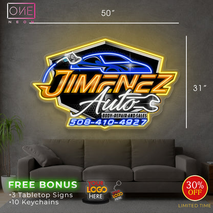 Jimenez Auto Office | 2 Led Neon Signs