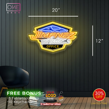 Jimenez Auto Office | 2 Led Neon Signs