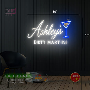ASHLEY'S DIRTY MARTINI | Led Neon Sign