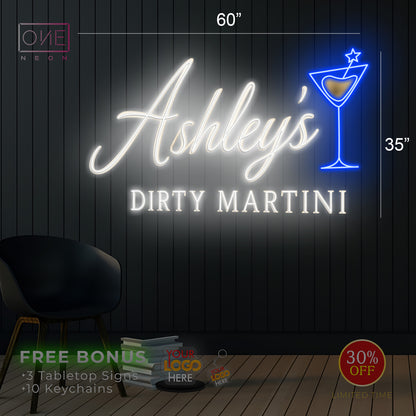 ASHLEY'S DIRTY MARTINI | Led Neon Sign