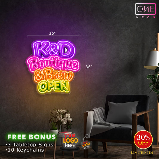 K&D BOUTIQUE & BREW | LED Neon Sign (INDOOR)