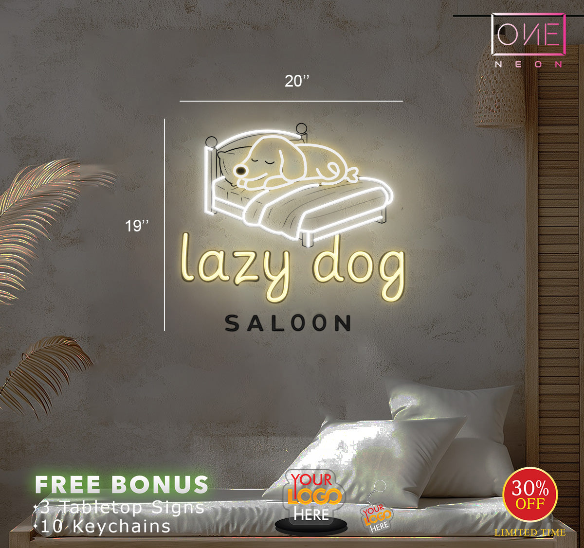 LAZY DOG SALOON| LED Neon Sign