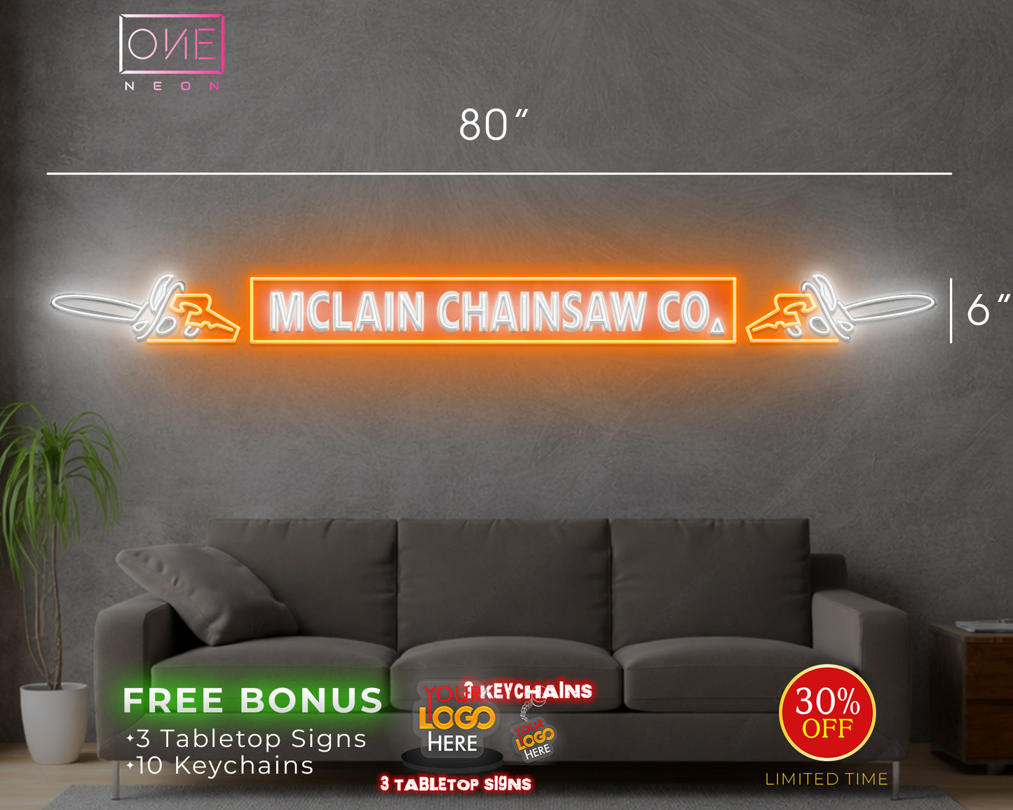MCLAIN CHAINSAW CO | Led Neon Sign (OUTDOOR)
