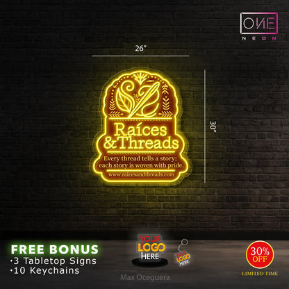 Raices&Threads | Led Neon Sign (Outdoor uses)