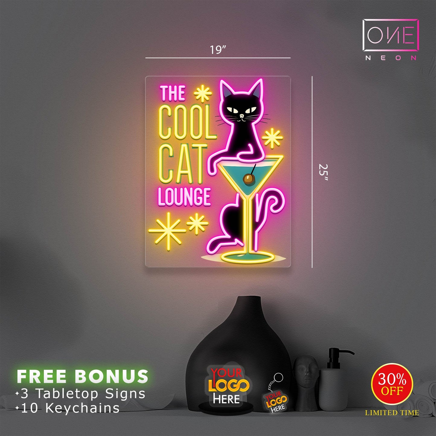 The Cool Cat Lounge | Led Neon Sign
