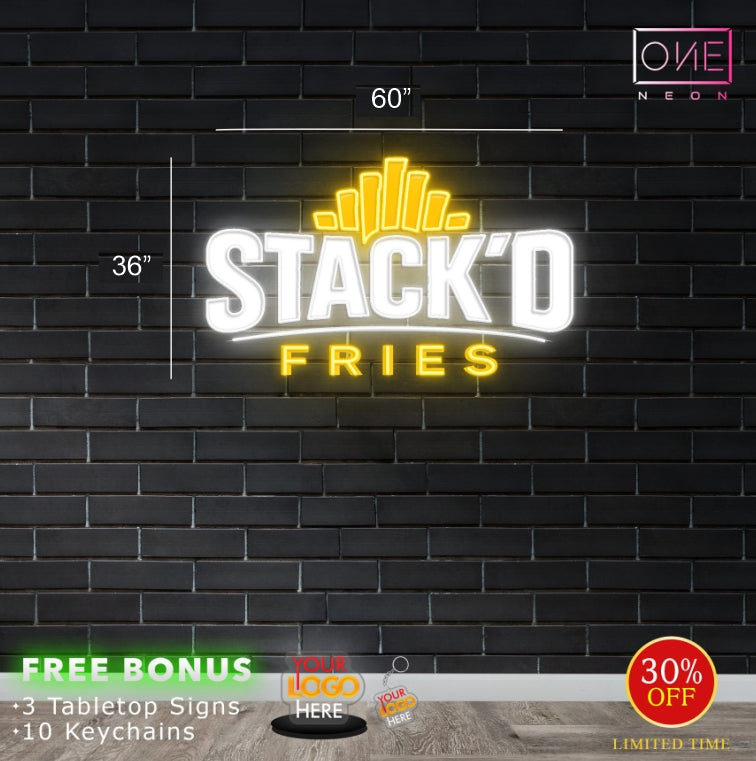 STACK'D FRIES | Led Neon Sign  (outdoors)