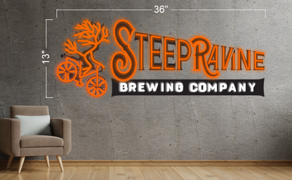 Diversey house + Steep Ravine Brewing Company+Bicycle+coffee bar+ Restrooms+Moor'a Brewing co (6 signs) | LED Neon Sign