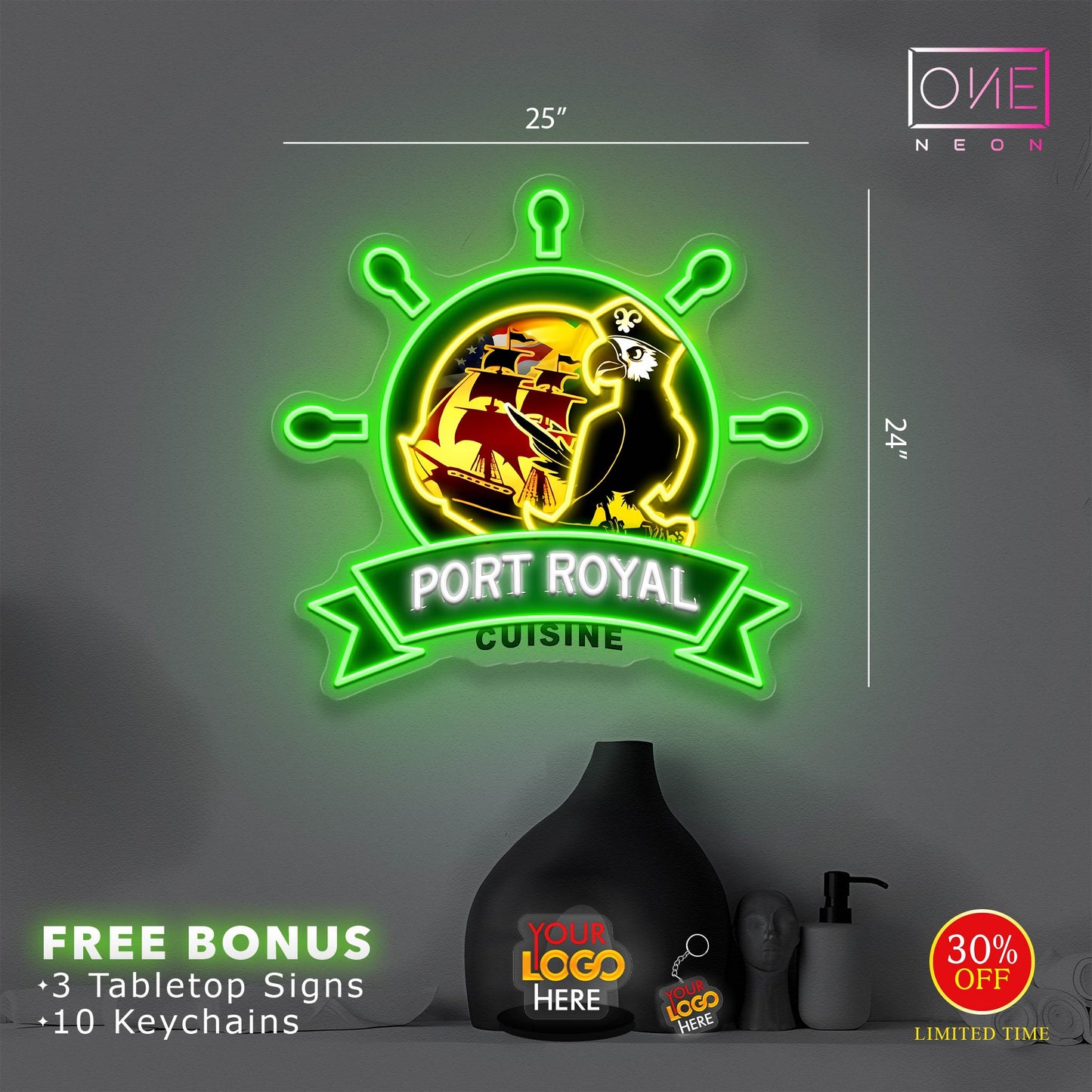 PORT ROYAL CUISINE | LED Neon Sign (OUTDOOR)
