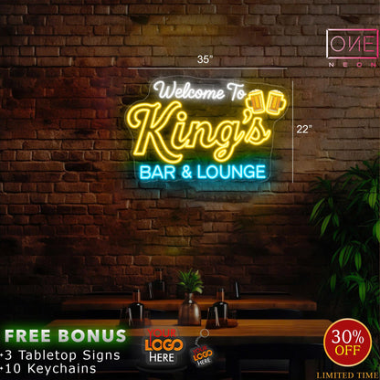 Welcome to King's Bar&Lounge | Led Neon Sign
