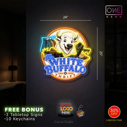 The WHITE BUFFALO THRIFT | LED Neon Sign