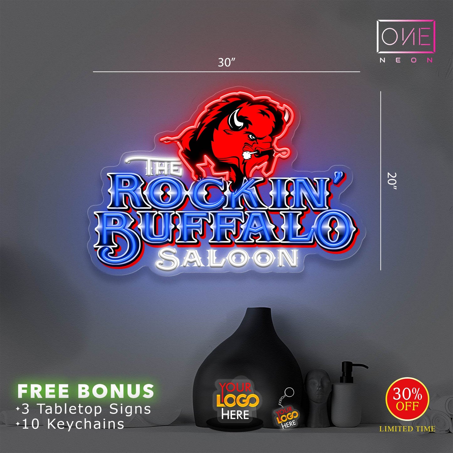 The Rockin' Buffalo Saloon | Led Neon Sign