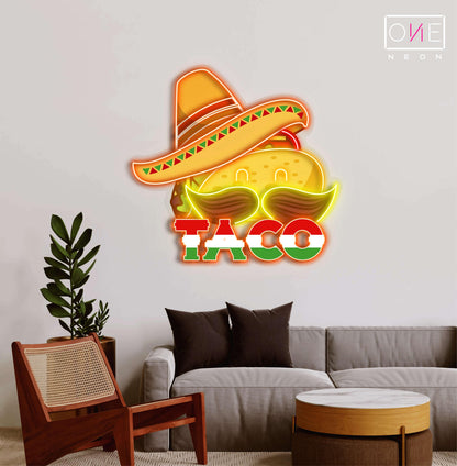 Mexican Hat Taco Artwork Led Neon Sign