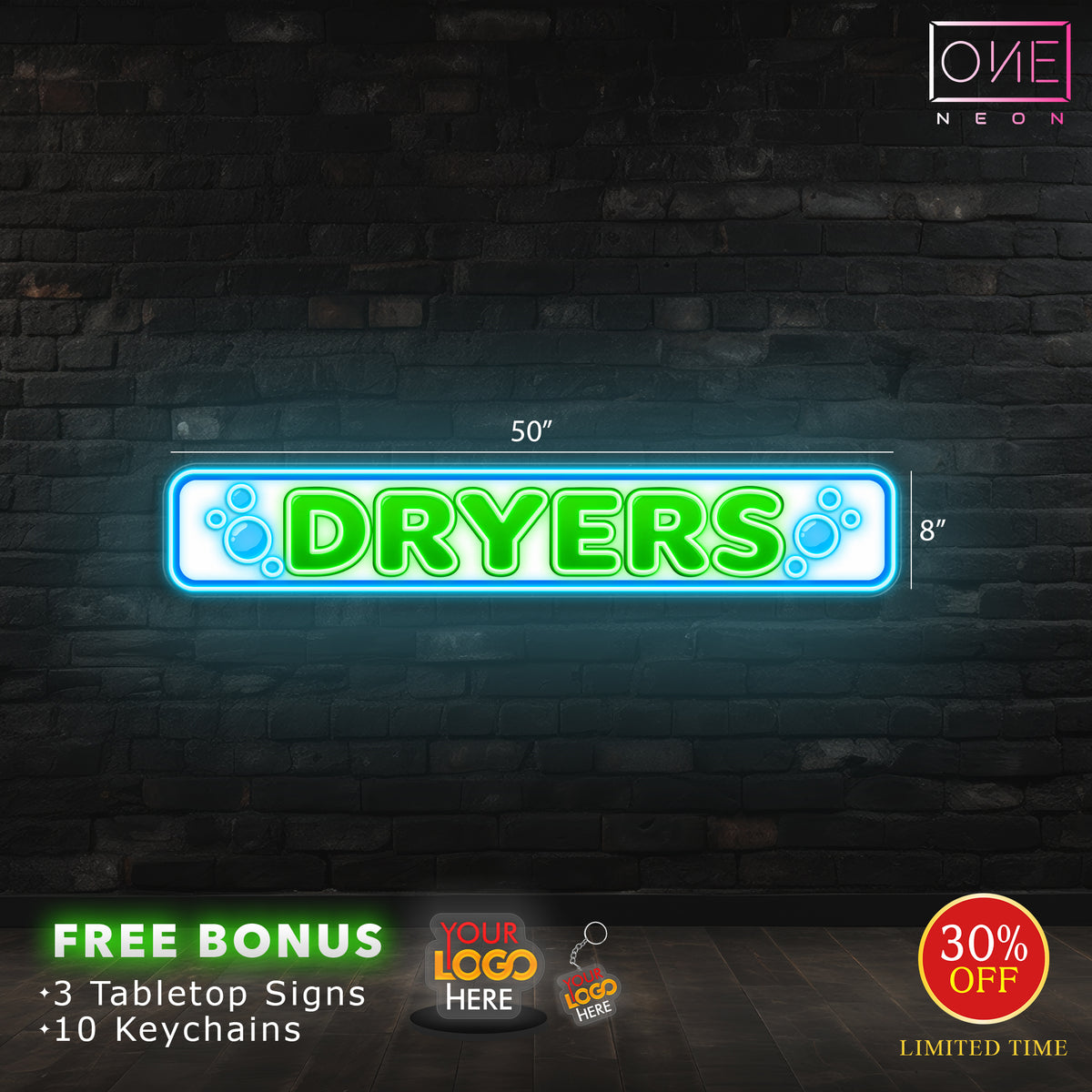 WASH & DRY | LED Neon Sign (4 signs)