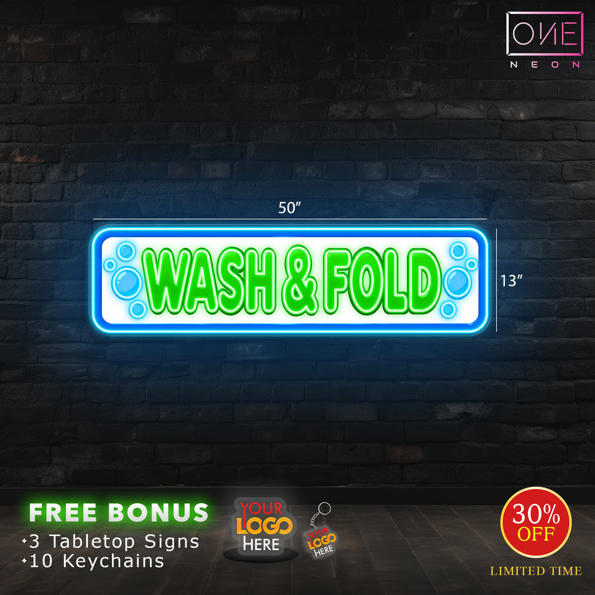 WASH & DRY | LED Neon Sign (4 signs)
