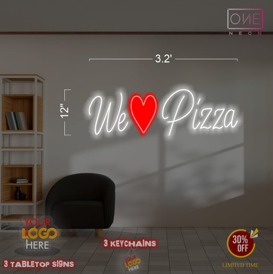 We Love Pizza (4 signs)| LED Neon Sign (INDOOR)