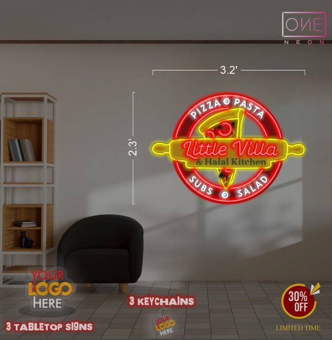 We Love Pizza (4 signs)| LED Neon Sign (INDOOR)