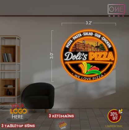 We Love Pizza (4 signs)| LED Neon Sign (INDOOR)
