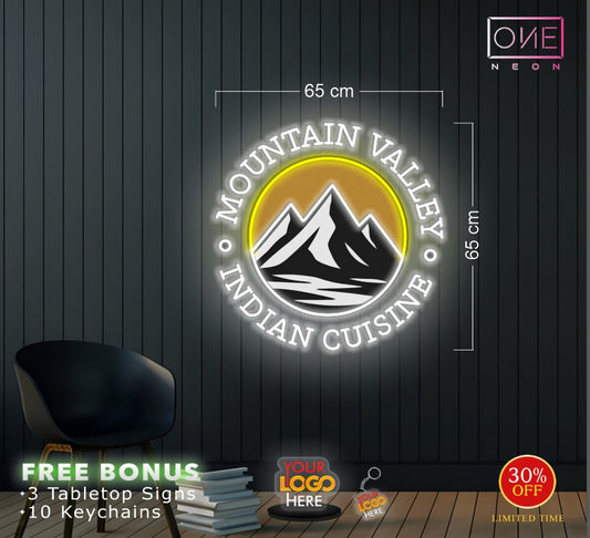 MOUTAIN VALLEY INDIAN CUISINE | Led Neon Sign ( 2 signs)