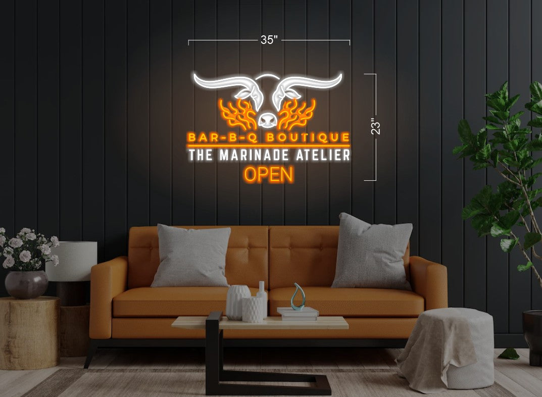 Bar-B-Q Boutique the marinade atelier ( 2 signs)| Led Neon Sign