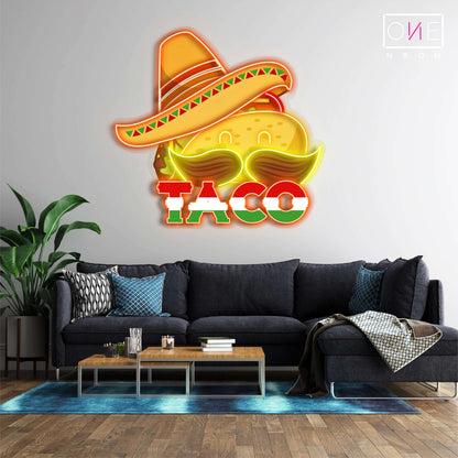 Mexican Hat Taco Artwork Led Neon Sign