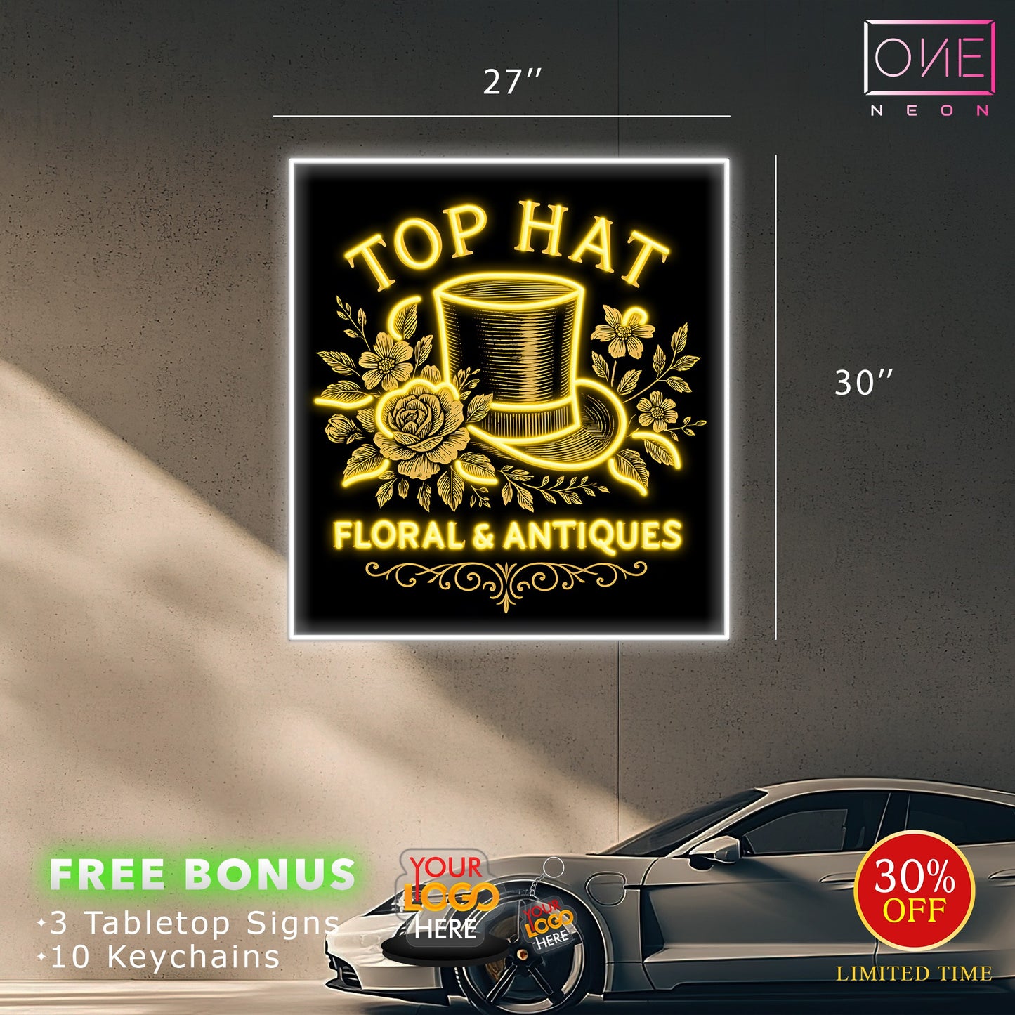 TOP HAT FLORAL & ANTIQUES | Led Neon Sign