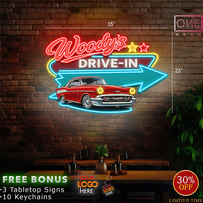 WOODY'S DRIVE IN| Led Neon Sign