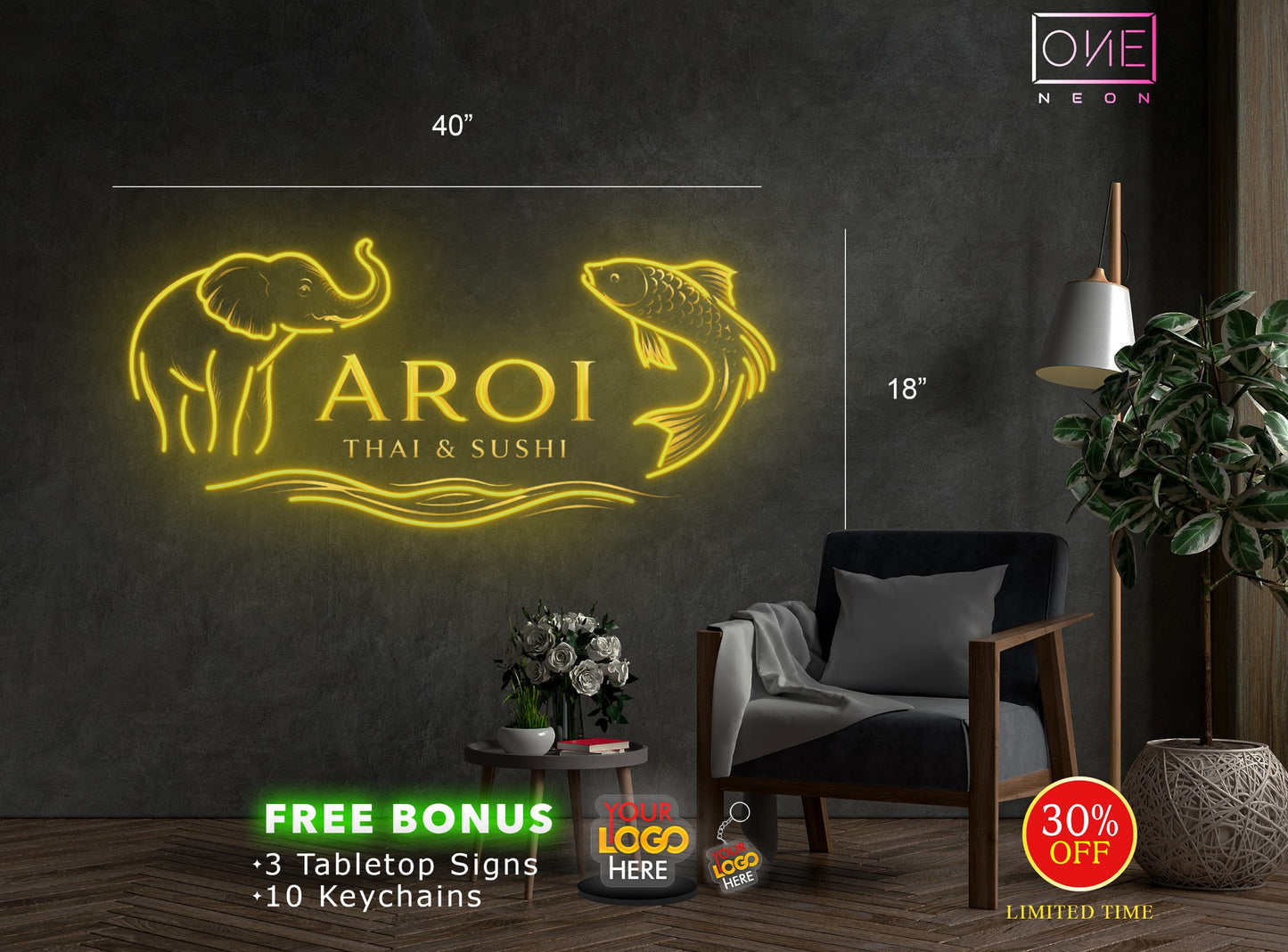 AROI THAI & SUSHI | Led Neon Sign