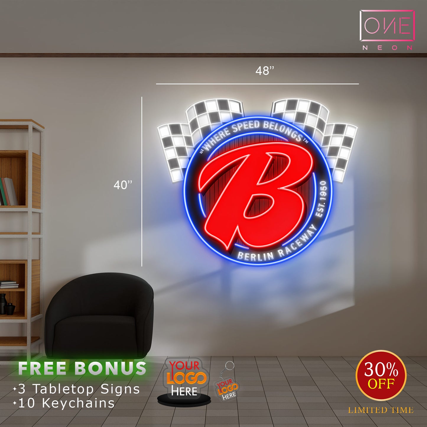 Berlin Raceway | Led Neon Sign (Waterproof)