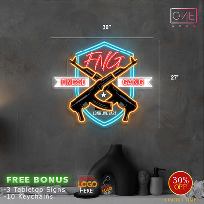 FNG FINESSE GANG  | Led Neon Sign