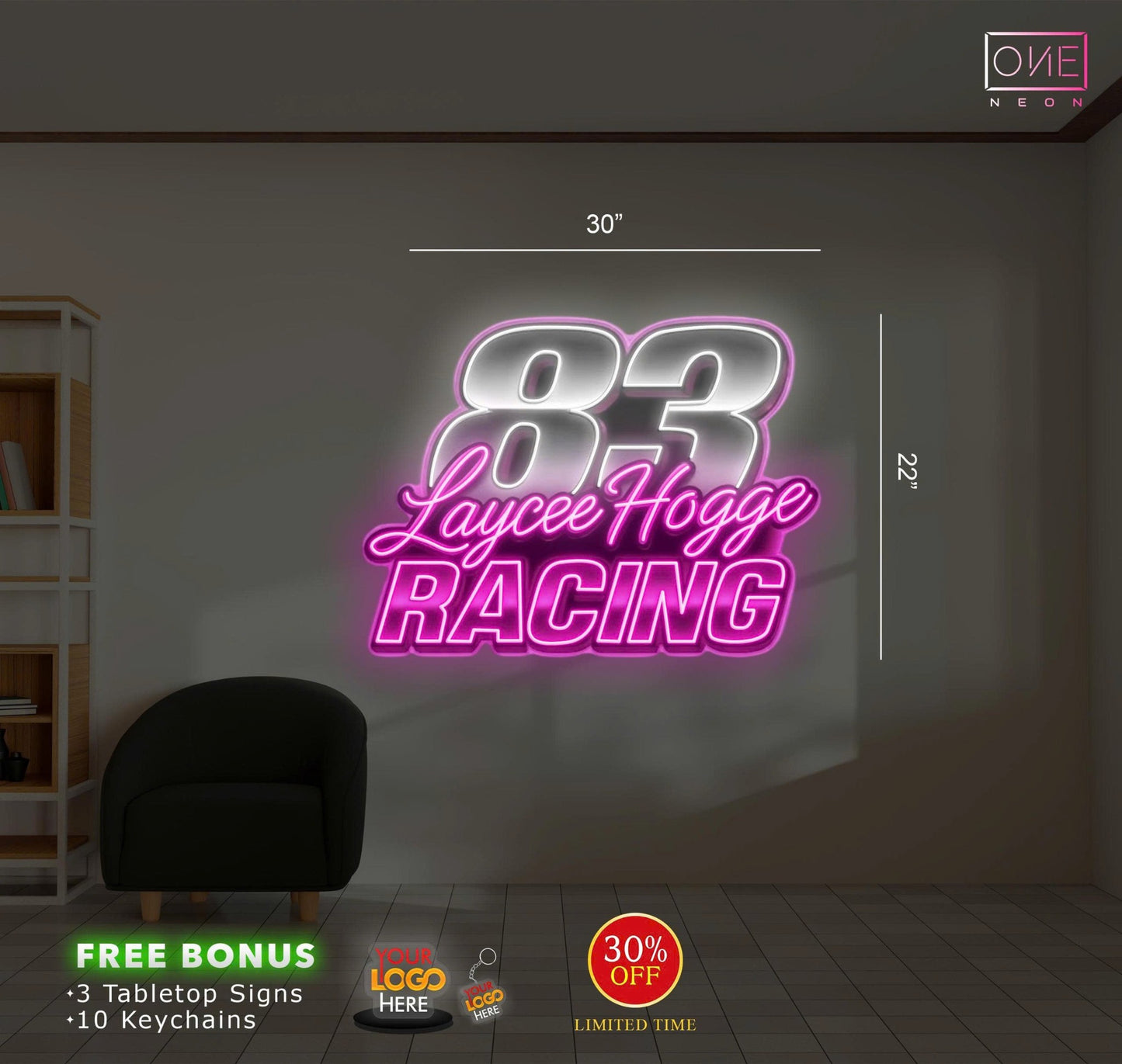 88 LAYCEE HOGGE RACING| Led Neon Sign