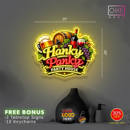 Hanky Panky Party House  | Led Neon Sign (outdoors)