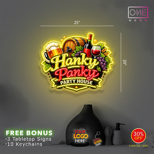 Hanky Panky Party House  | Led Neon Sign (outdoors)