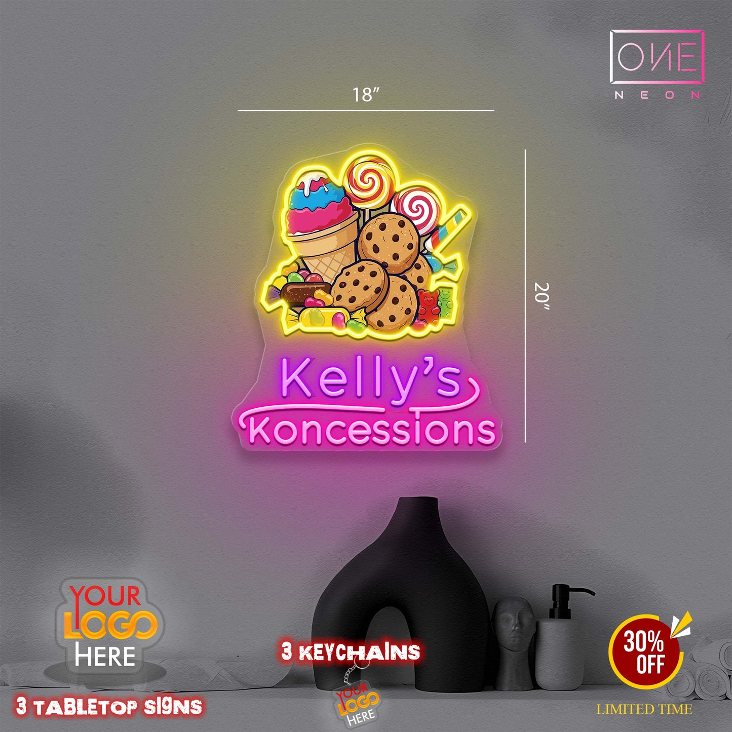 Kelly's Koncessions | Led Neon Sign