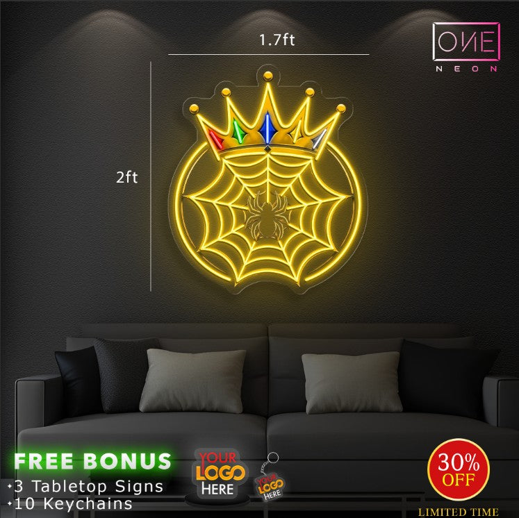 Spider webs with a crown | LED Neon Sign