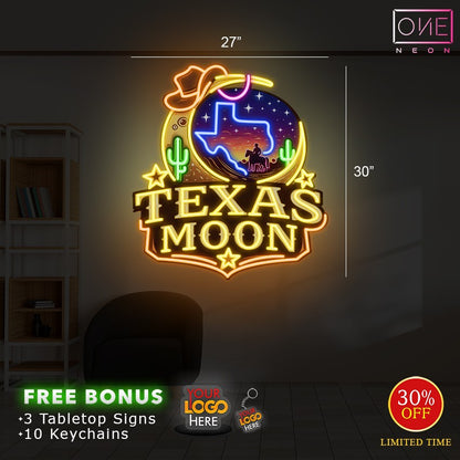 TEXAS MOON | Led Neon Sign