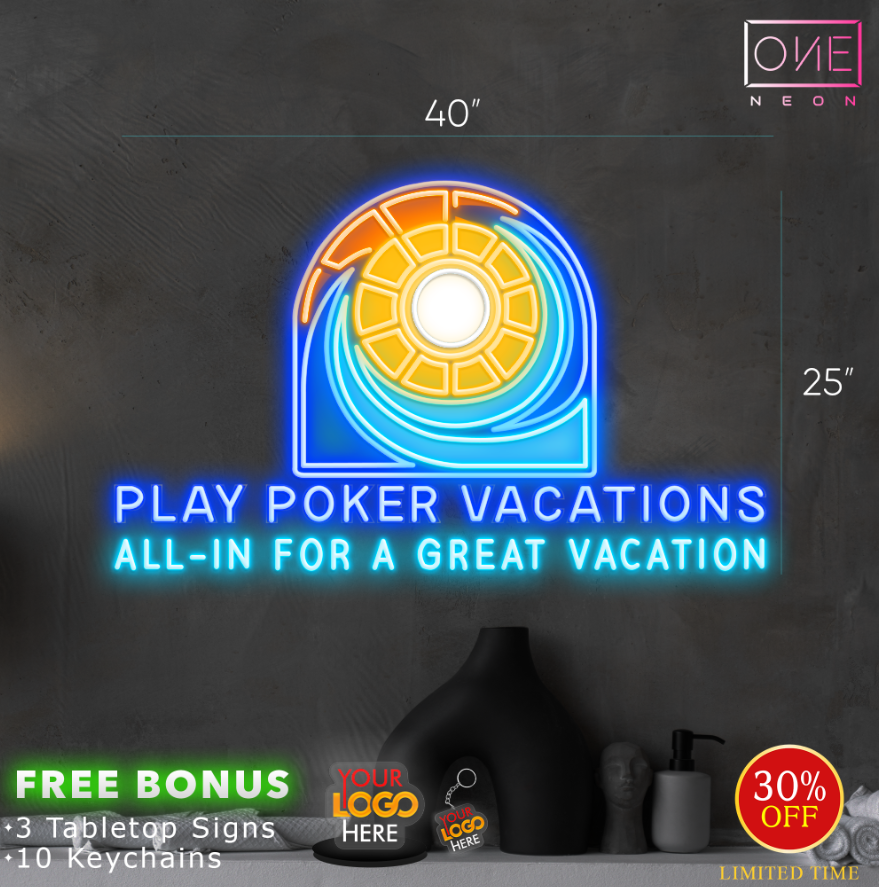PLAY POKER VACATIONS | Led Neon Sign