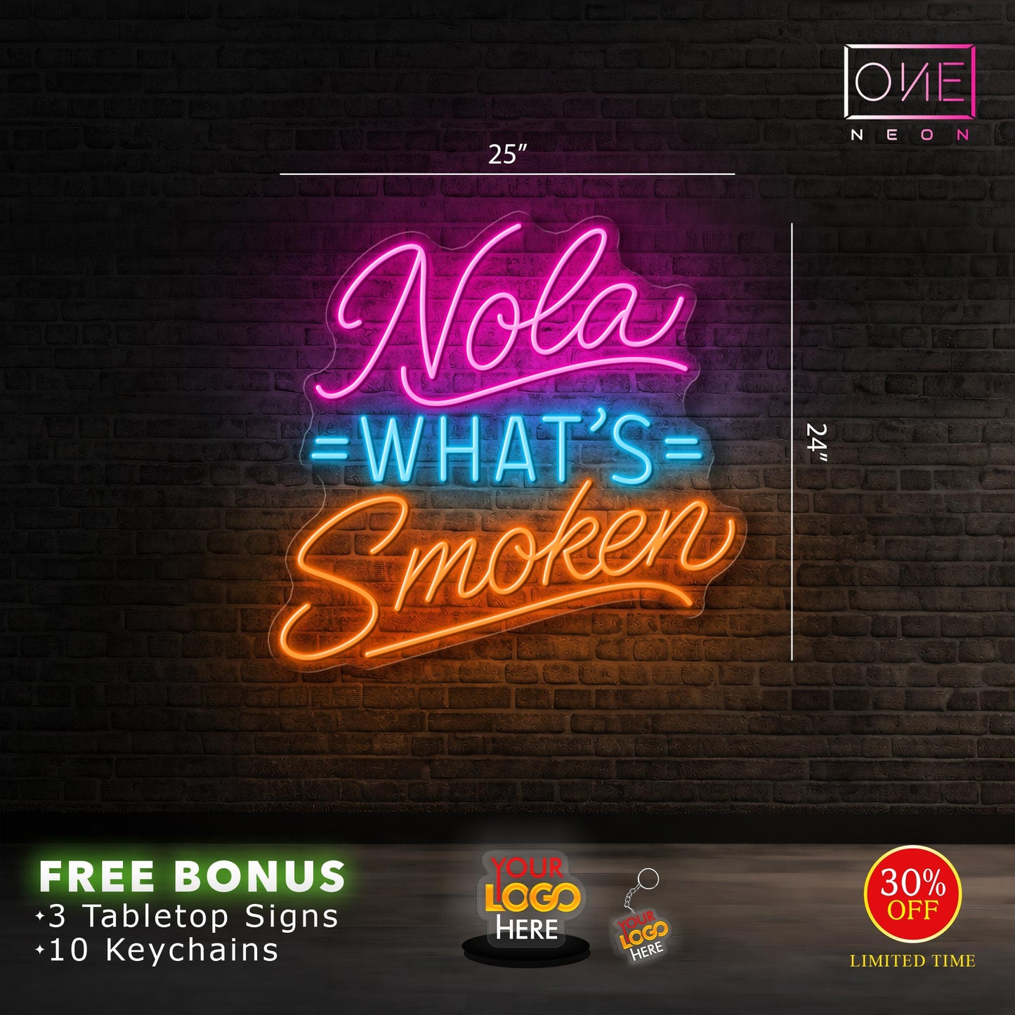 Nola What's Smoken | Led Neon Sign (Outdoor sign)