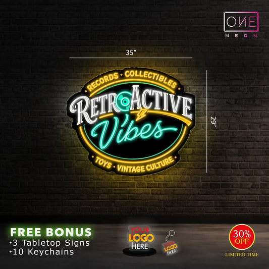 RETRO ACTIVE VIBES | Led Neon Sign