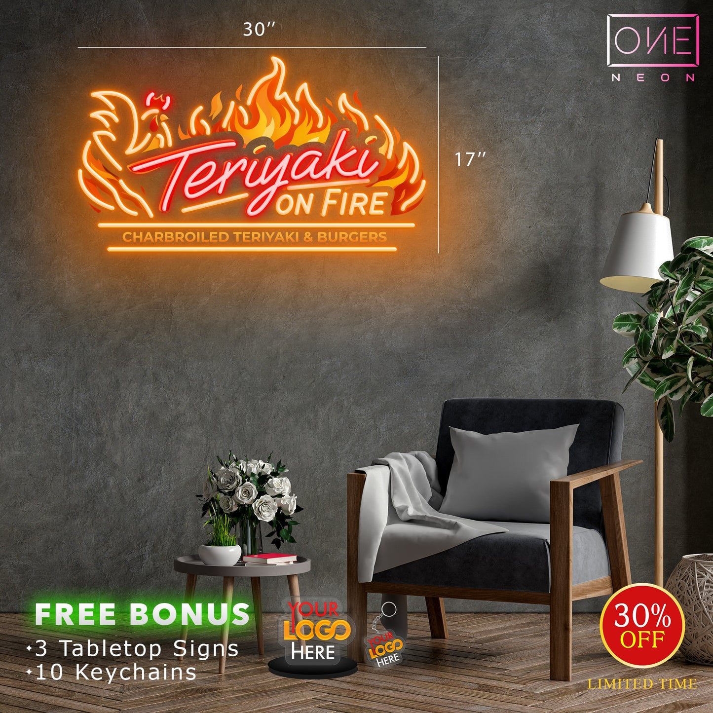 TERIYAKI ON FIRE | LED Neon Sign